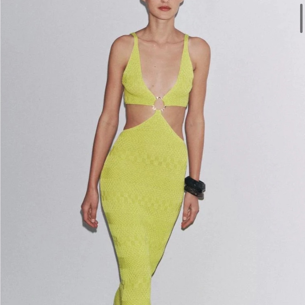 Lime Green Cutout Zara Dress L